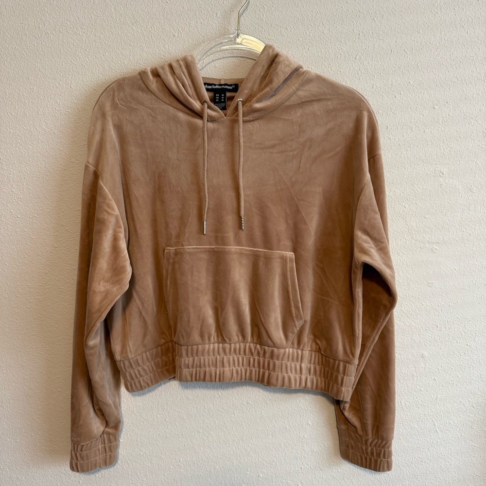 Charlotte Russe Camel Hooded Sweater